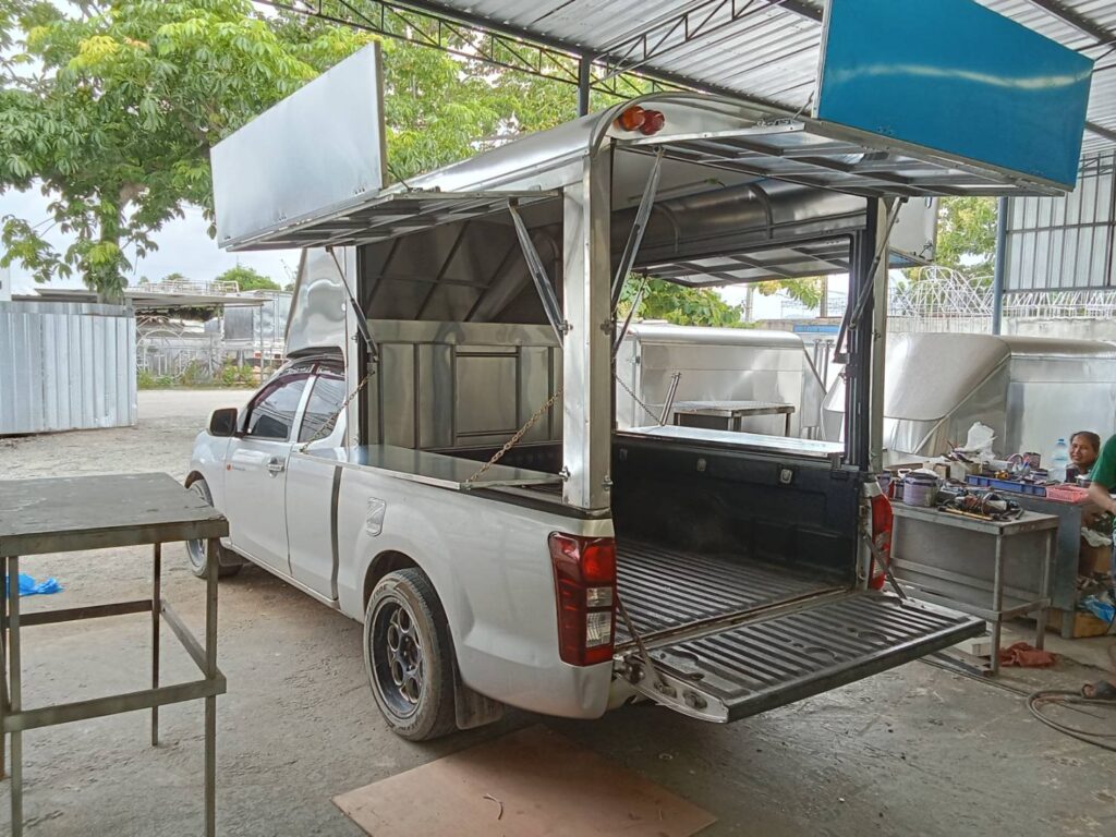 หลังคารถขายของ หลังคาเปิดรอบด้าน หลังคาฟู้ดทรัค