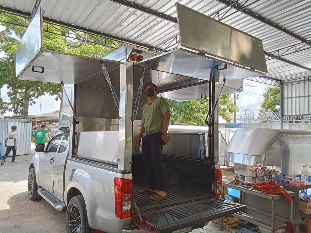 หลังคารถเปิดรอบด้าน หลังคารถฟู้ดทรัค