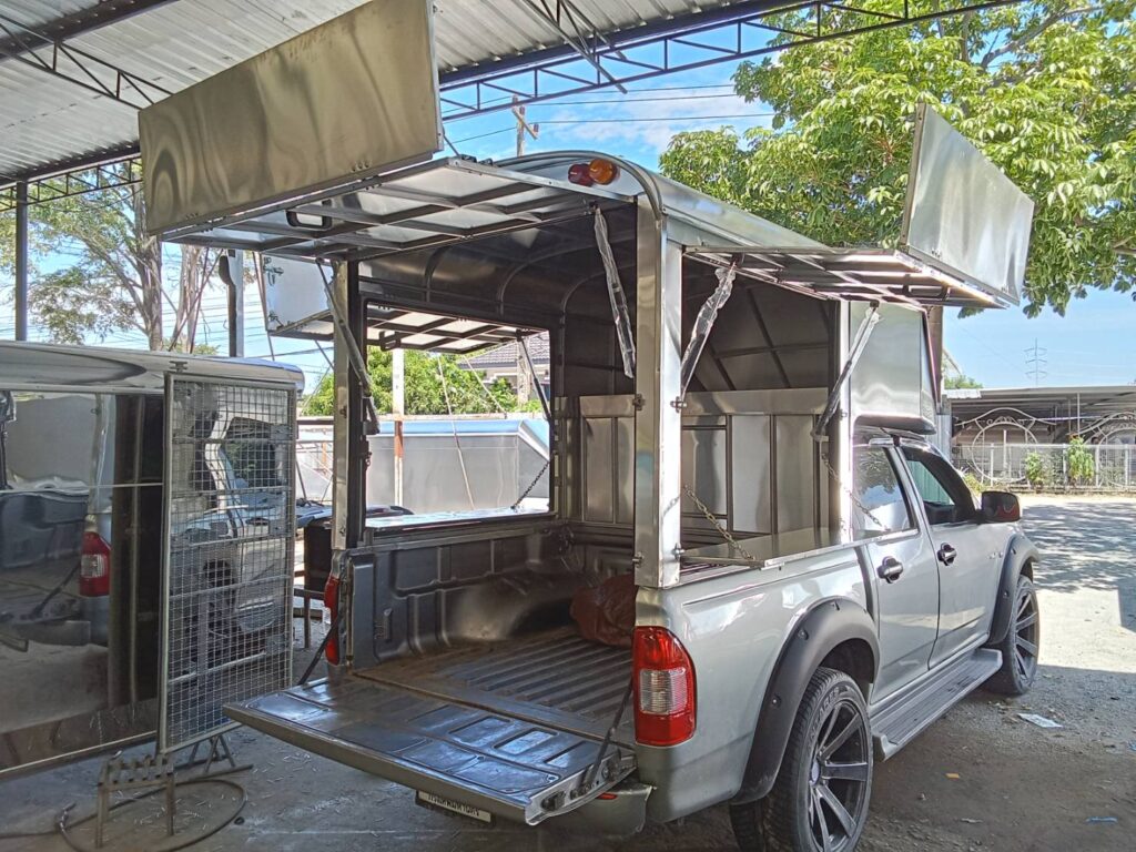 หลังคาเปิดรอบด้าน หลังคารถกระบะขายของ หลังคารถกระบะ