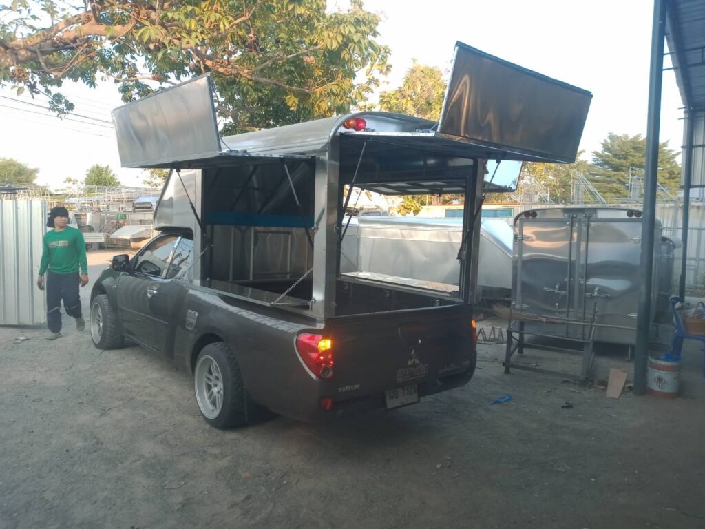 หลังคารถฟู้ดทรัค หลังคาเปิดรอบด้าน หลังคารถกระบะขายของ