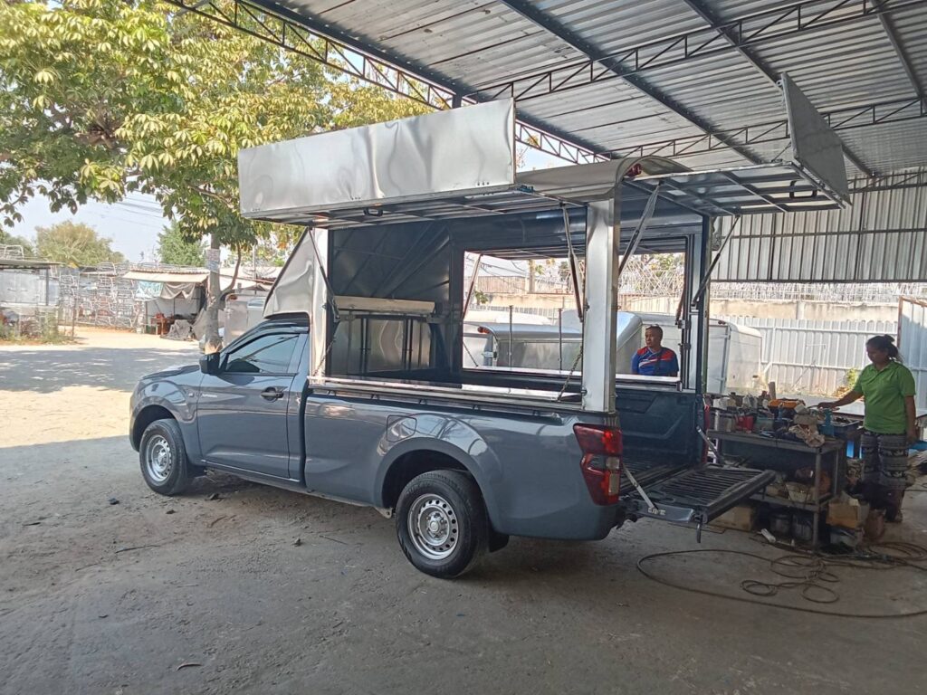 หลังคารถเปิด 3 ด้าน หลังคารถกระบะขายของ