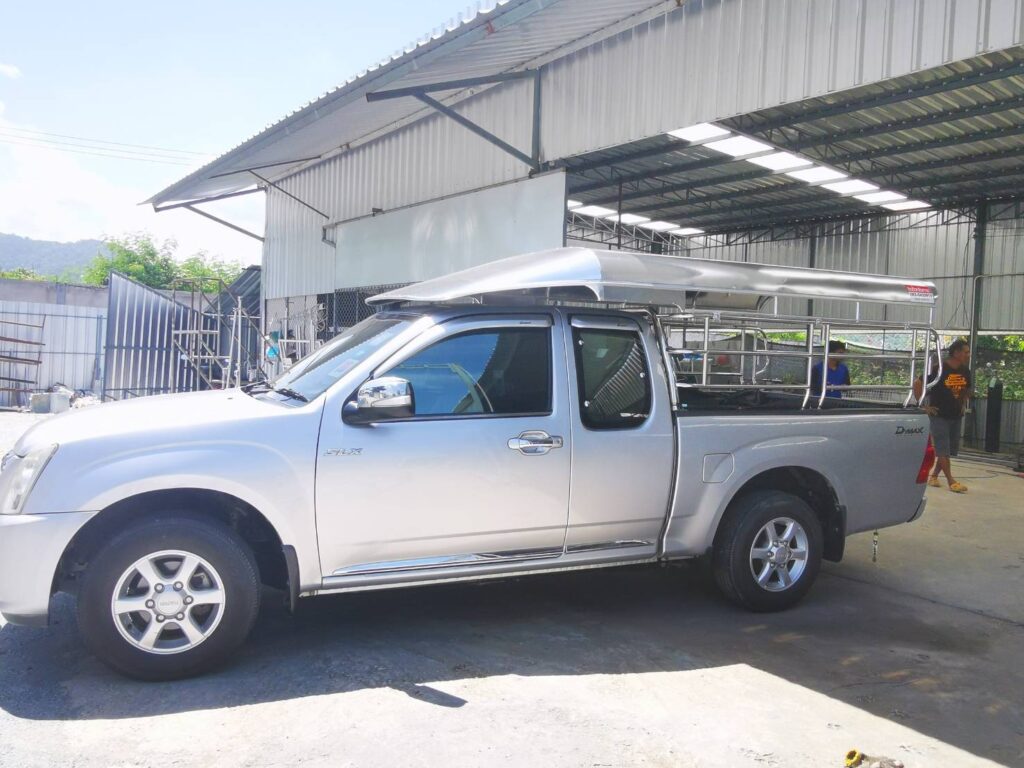 หลังคารถกระบะ หลังคาสวมคอก หลังคารถครอบคอก